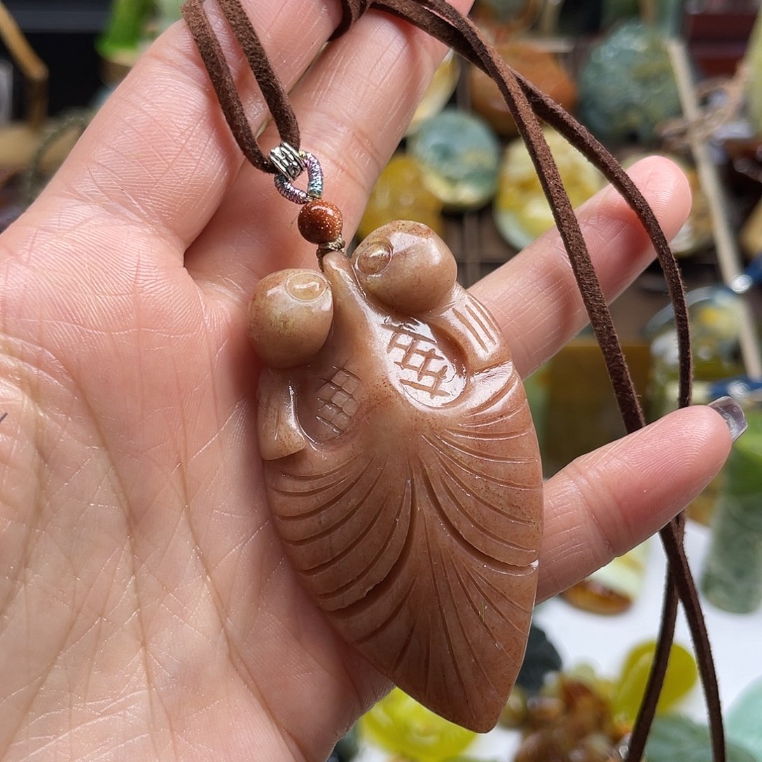 岫玉颈饰未镶嵌辽阳红金鱼