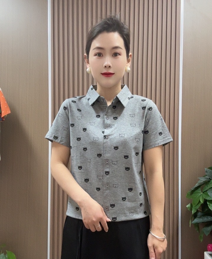 2025夏季新款时尚洋气百搭气质女士短袖POLO领T恤上衣