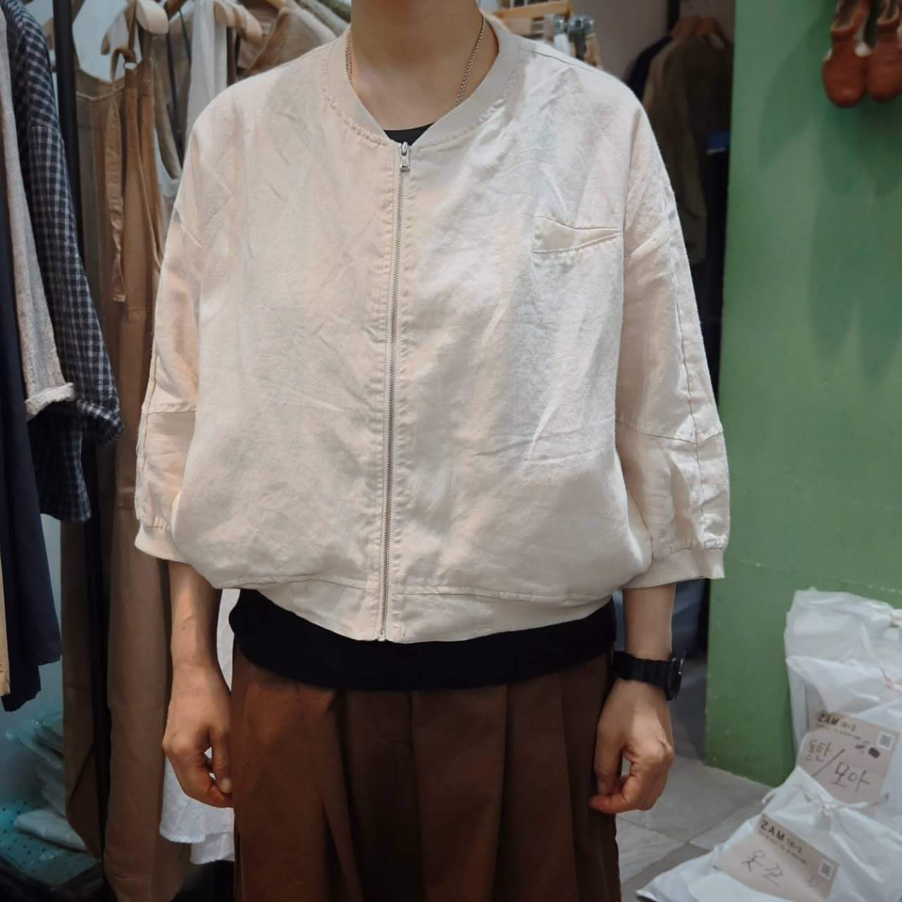 韩国正品/不支持退换/眼镜姐姐/拉链外套/0630