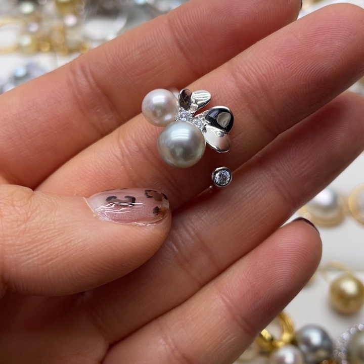 海水珍珠戒指银S925镶嵌