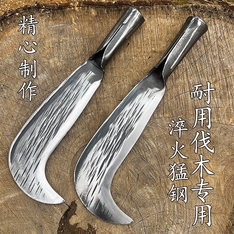 高碳钢勾型砍柴刀劈柴加重加厚户外上山开路农用工具厂家直销