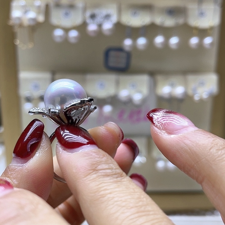 淡水珍珠戒指银S925镶嵌