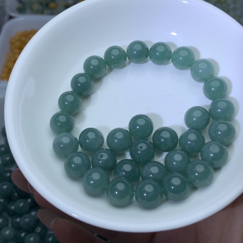 【闪购商品】翡翠手链未镶嵌卡10冰蓝水10颗 手链拍2单