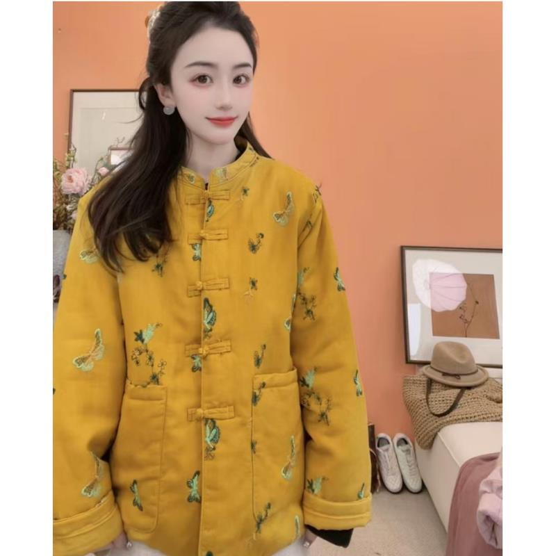 【金蝴蝶】33530新款满绣蝴蝶新中式国风刺绣冬季保暖女式外套