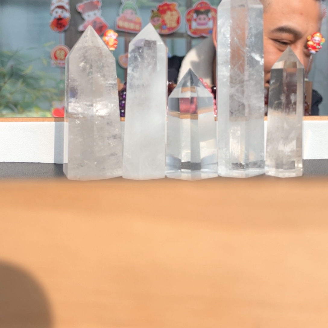 水晶手串未镶嵌白水晶小柱子微瑕多样性发其一