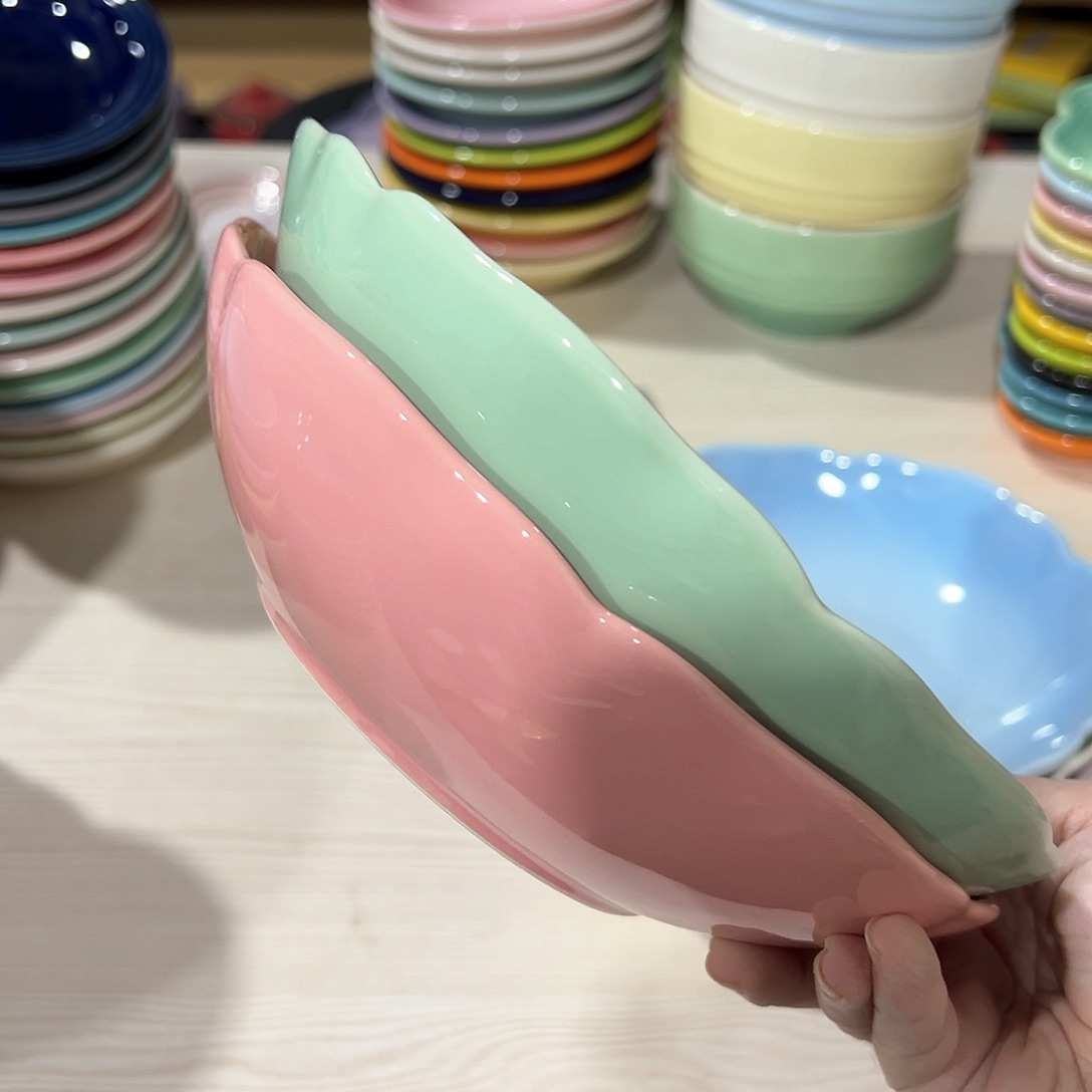 陶瓷-++花韵深pan 青羽色 深粉色