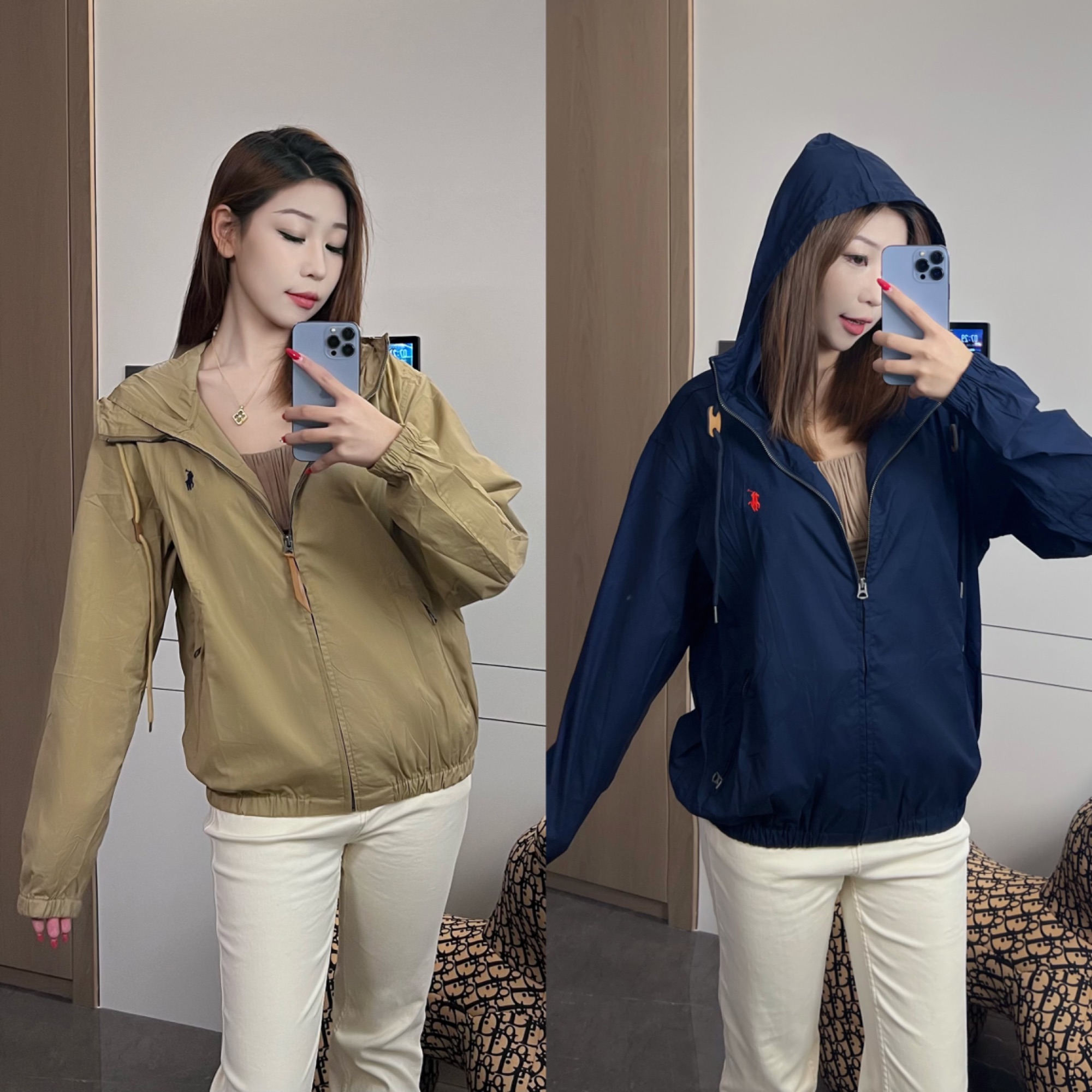 【RG】连帽抽绳外套夹克冲锋衣 男女同款马*刺绣2色高品质25秋季新