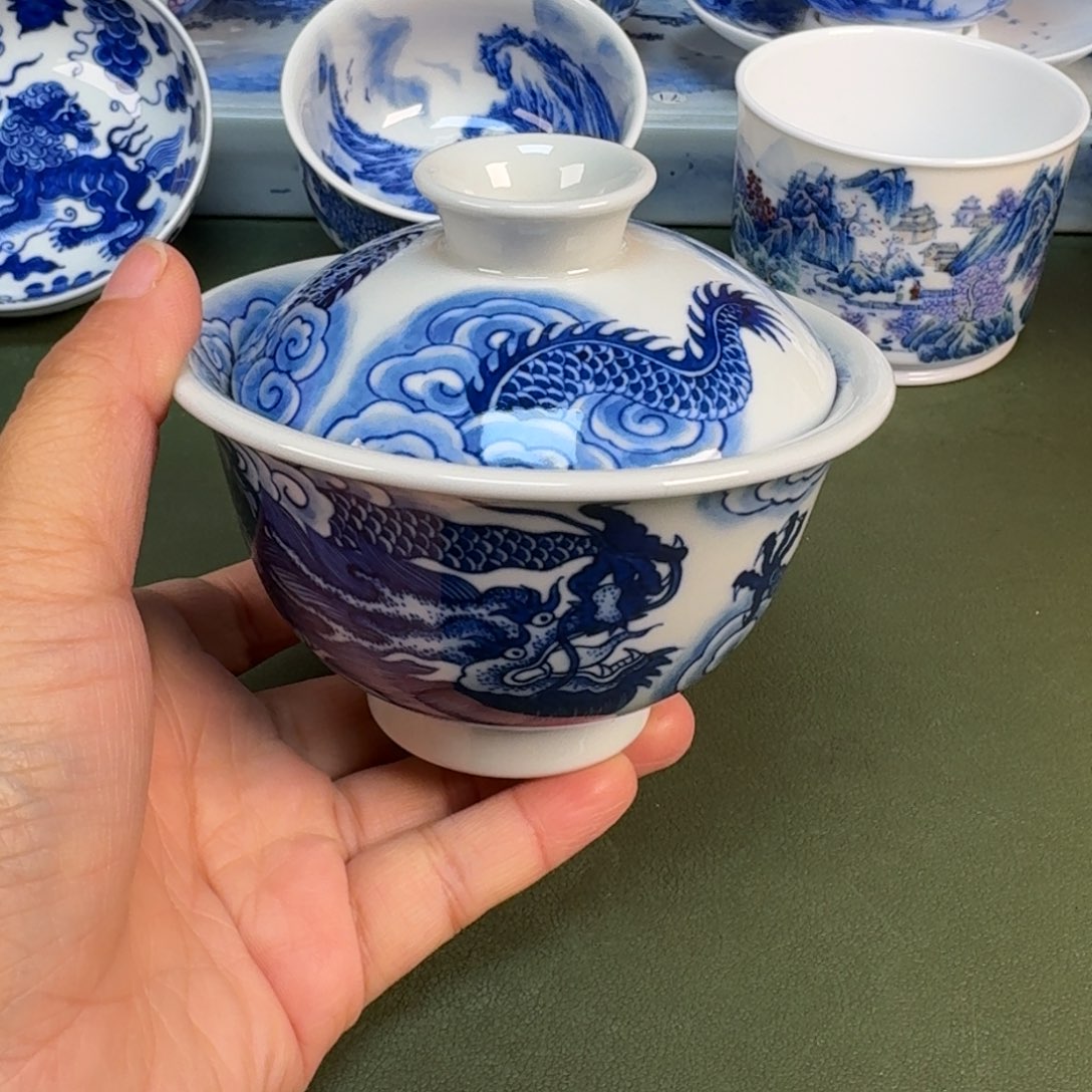 玻璃景德镇纯手绘茶具圆圆228
