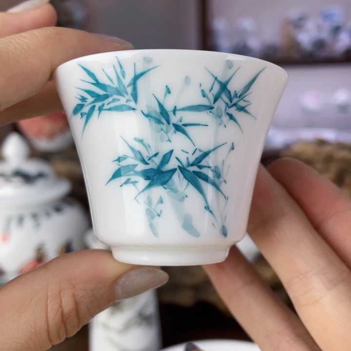 杯主人杯手绘釉下彩