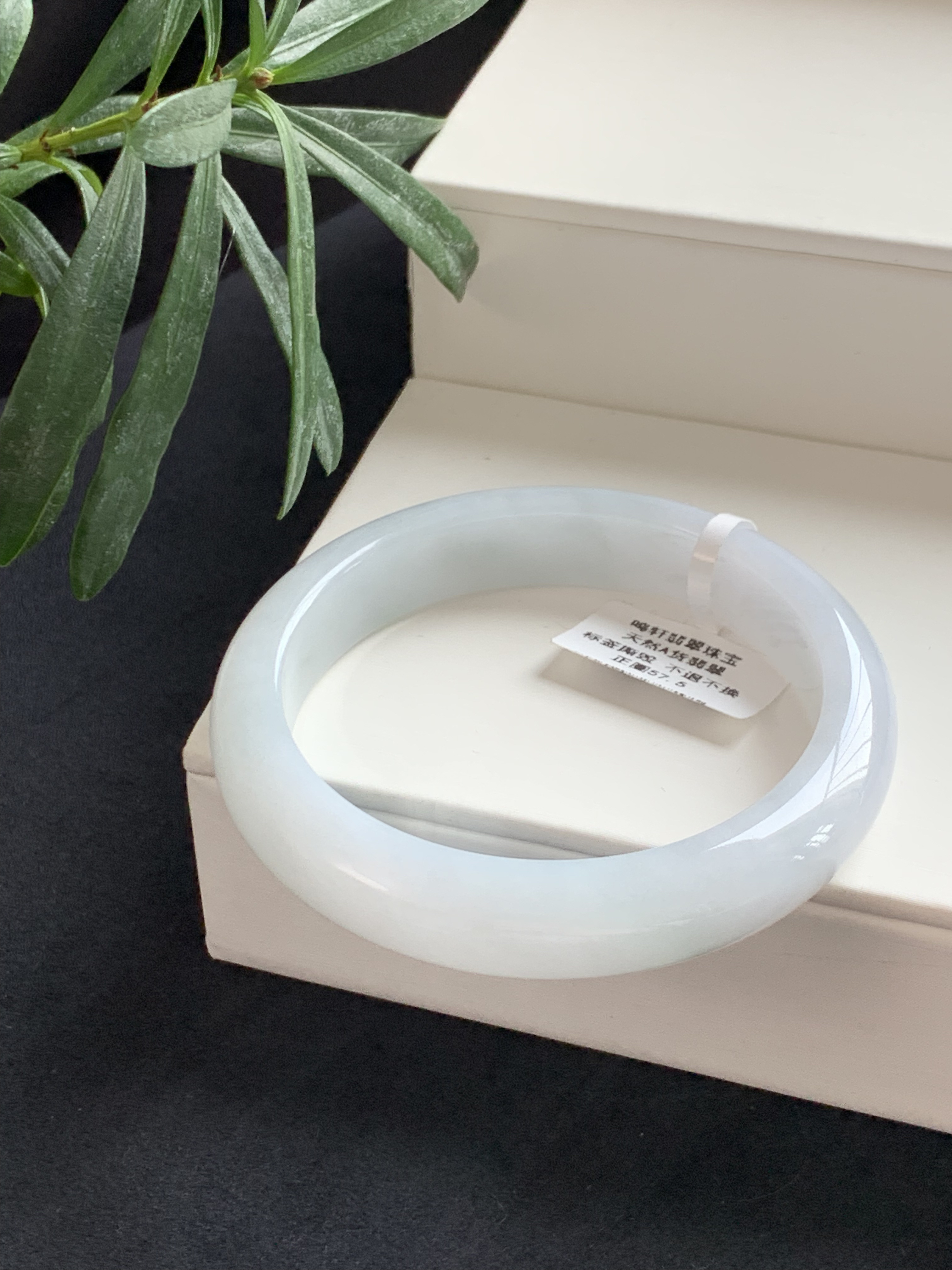 鸣轩翡翠手镯天然A货 QQ051004 正圈57.5