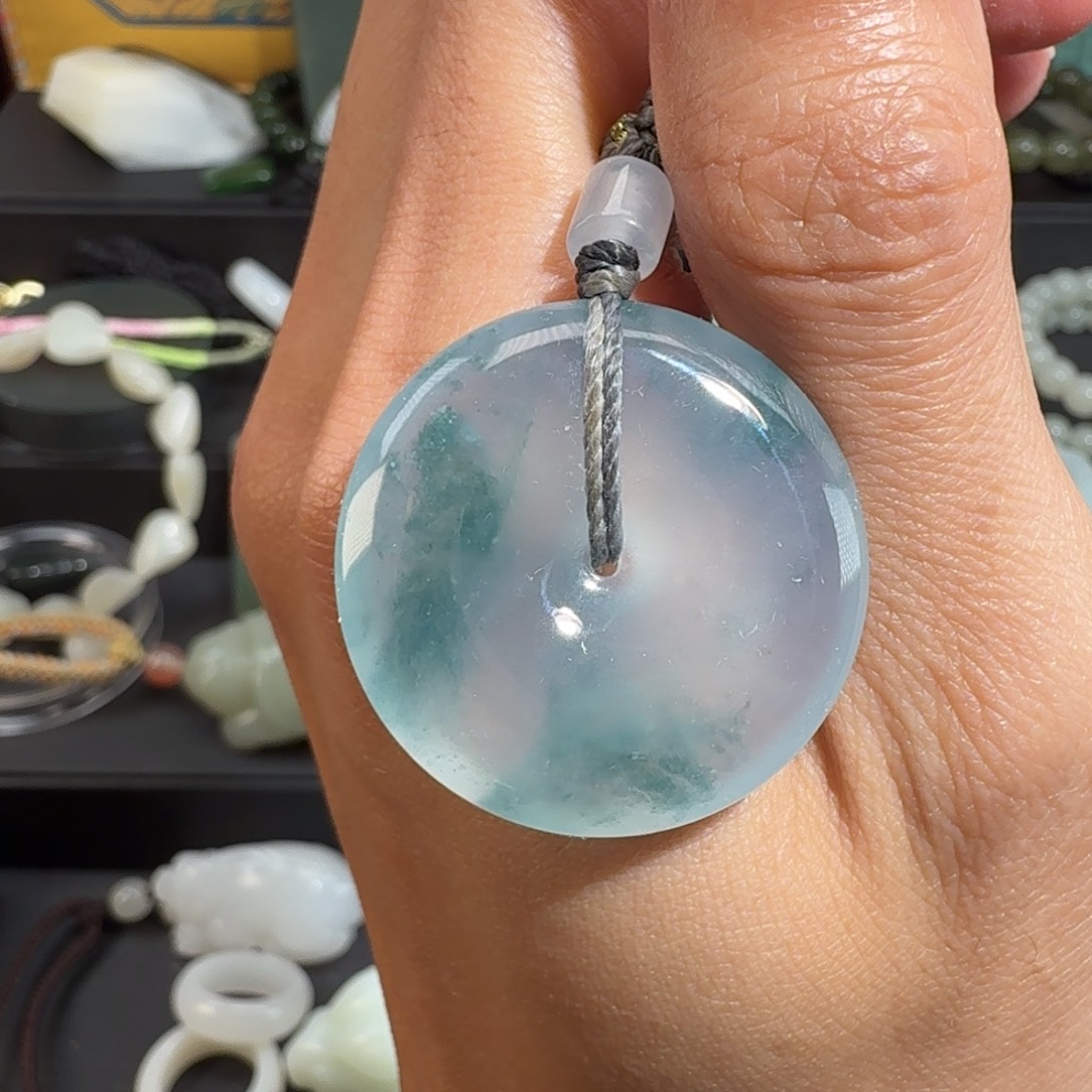 静***待翡翠未镶嵌颈饰天然翡翠A货平安扣