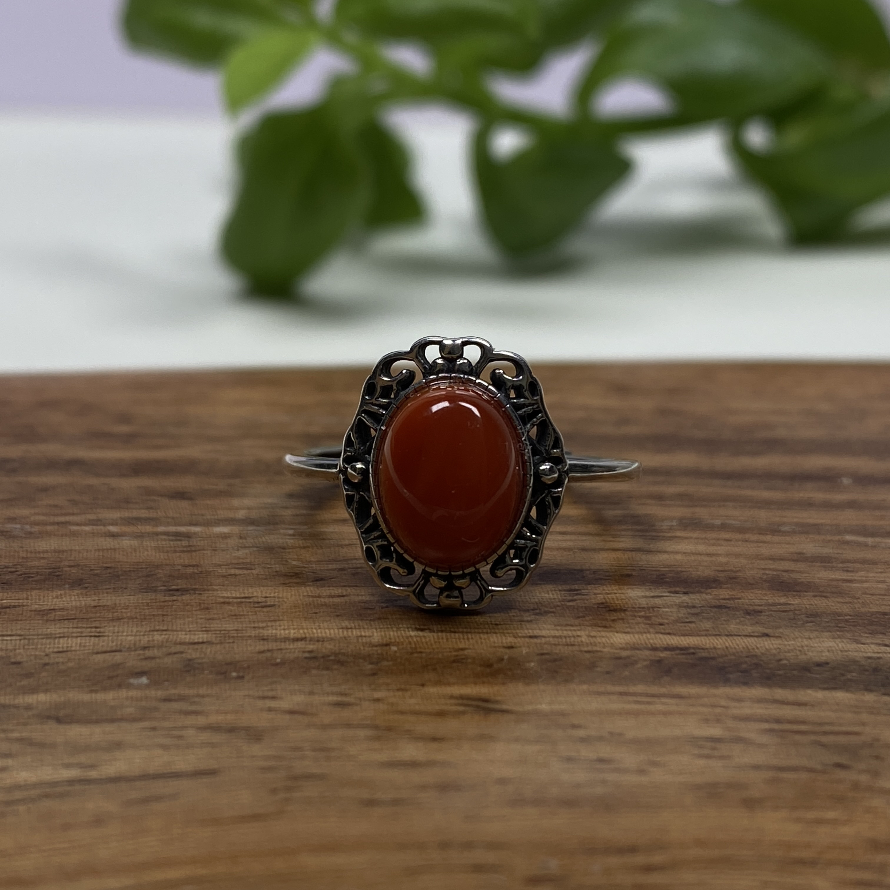 925银戒指 纯银囡囡手工蒙古元素镶嵌民族风简约百搭168时尚做旧