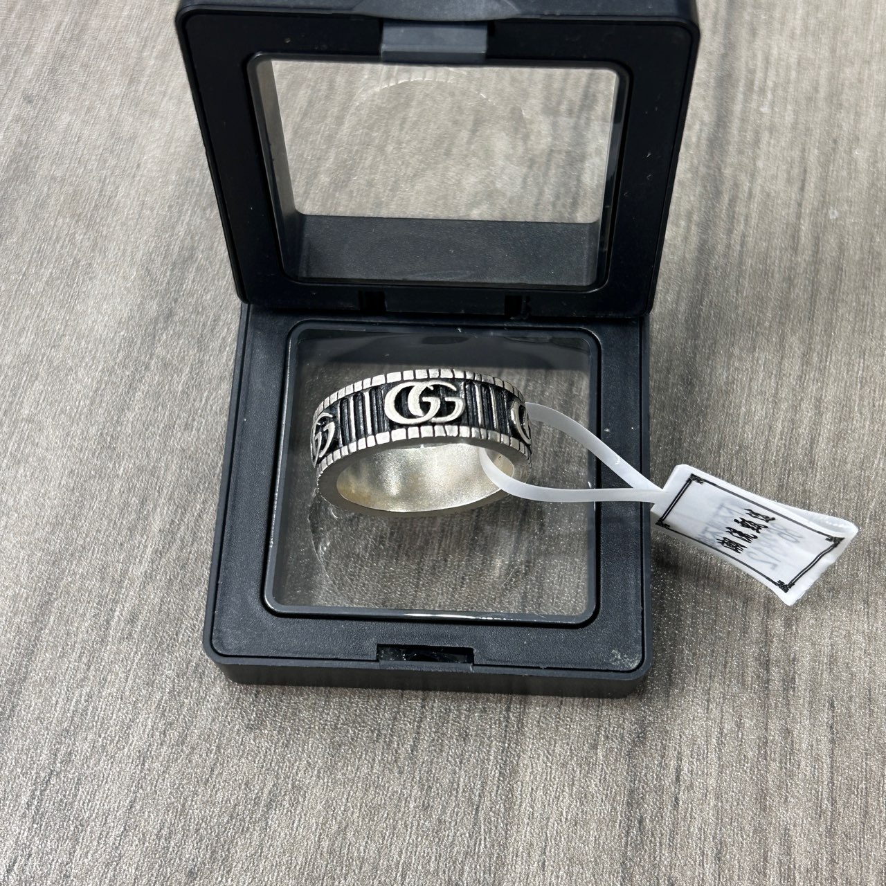 99新 GUCCI/古驰 做旧双G复古 戒指 男女同款 21码