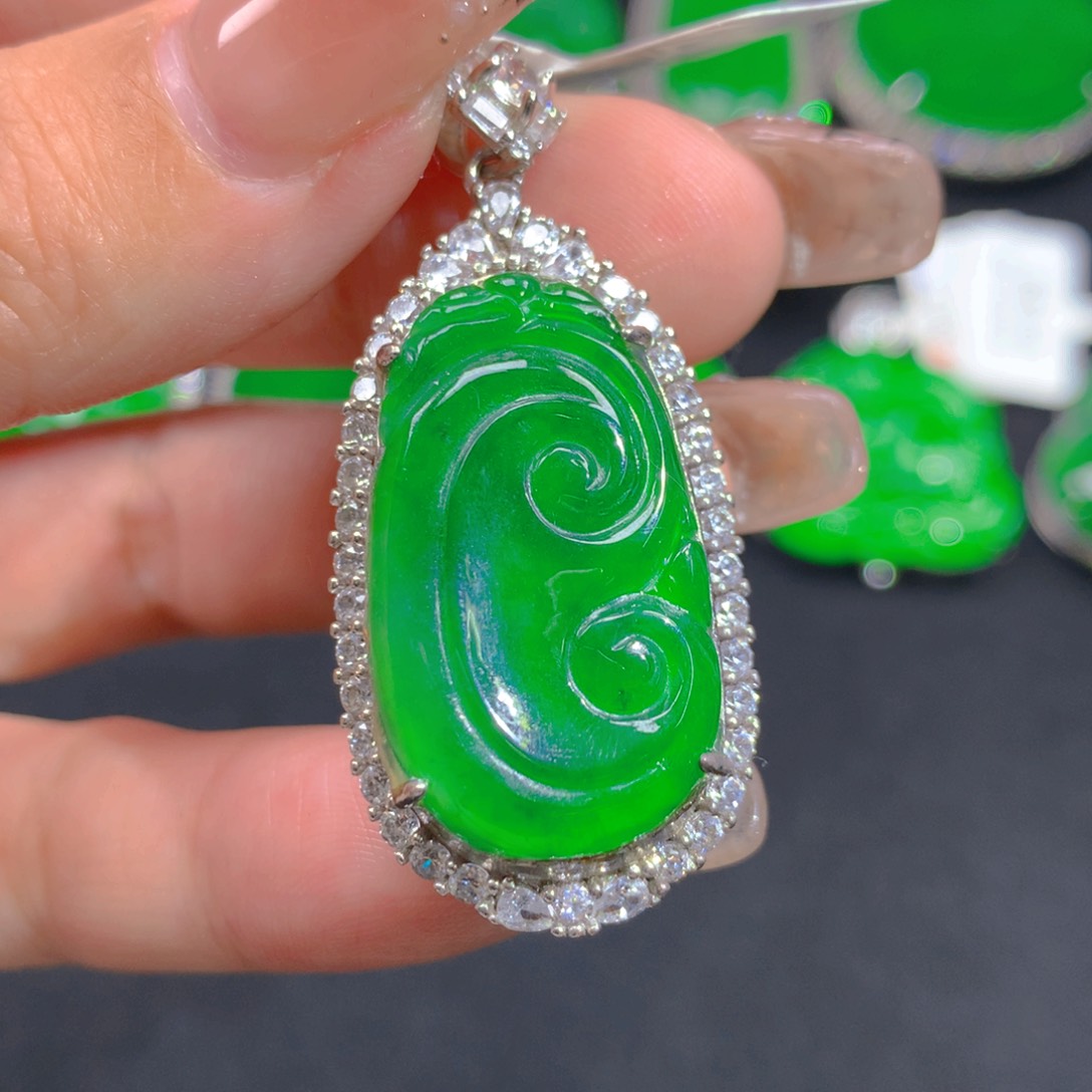 翡翠颈饰银S925镶嵌1111111111