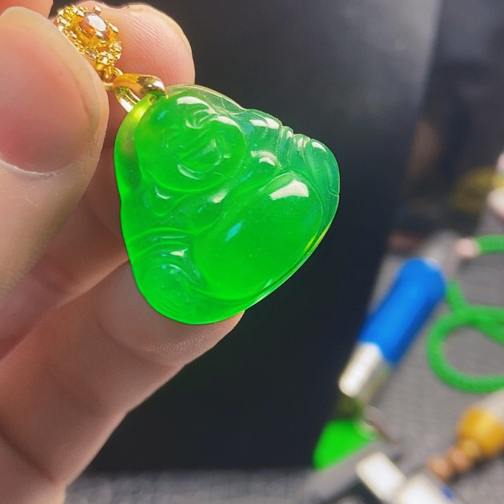 翡翠14K金镶嵌颈饰