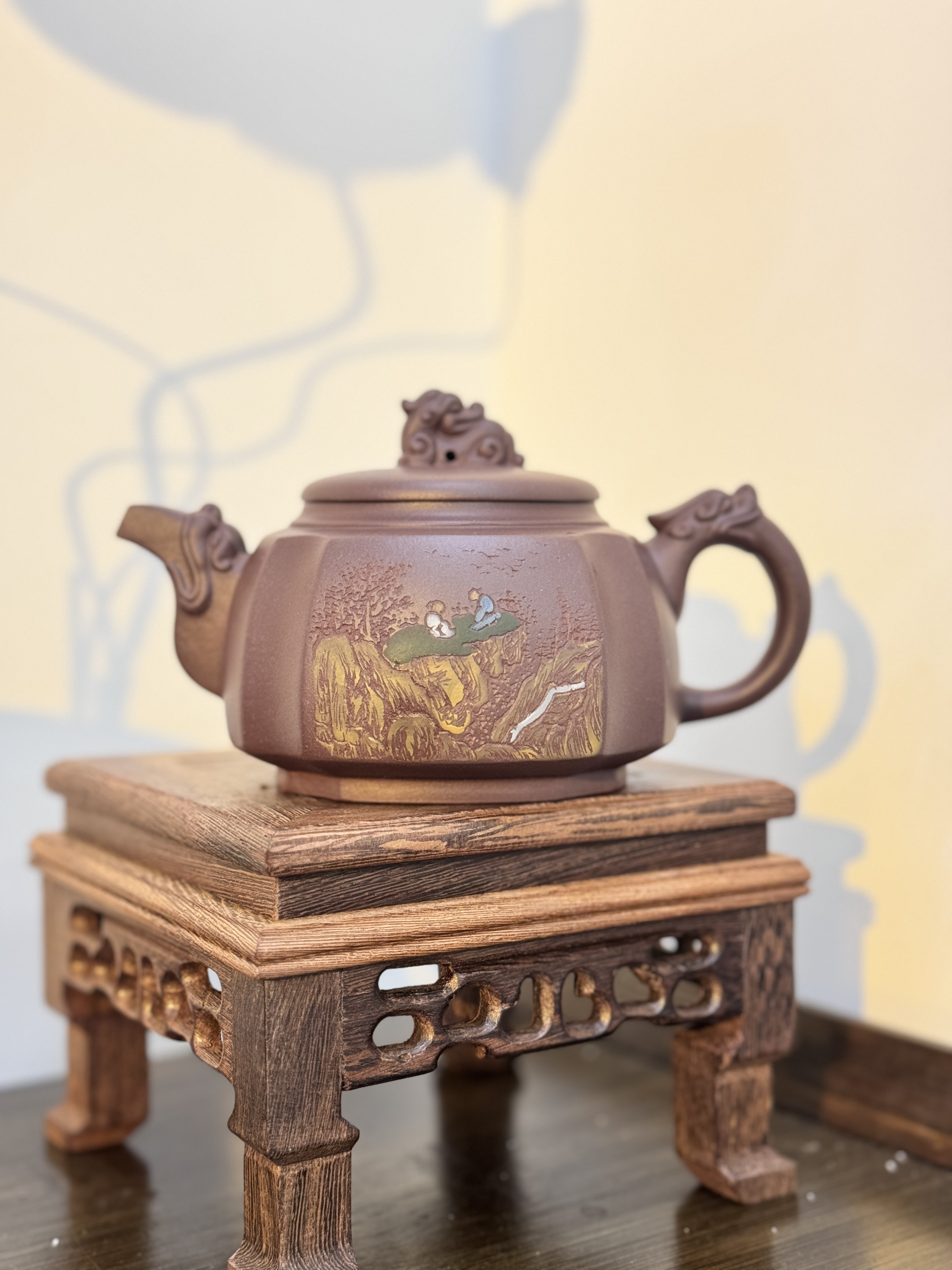 精品四方龙尊紫砂壶原矿底槽清