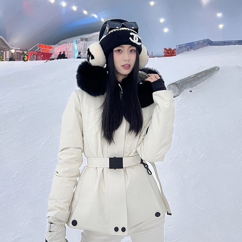 “雪山之巅”腰带款大朵绒羽绒服冬季百搭加厚大毛领