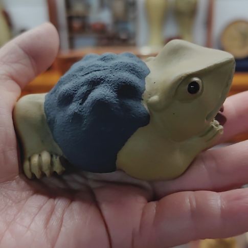 紫砂茶宠元宝金蟾8cm左右全工制作