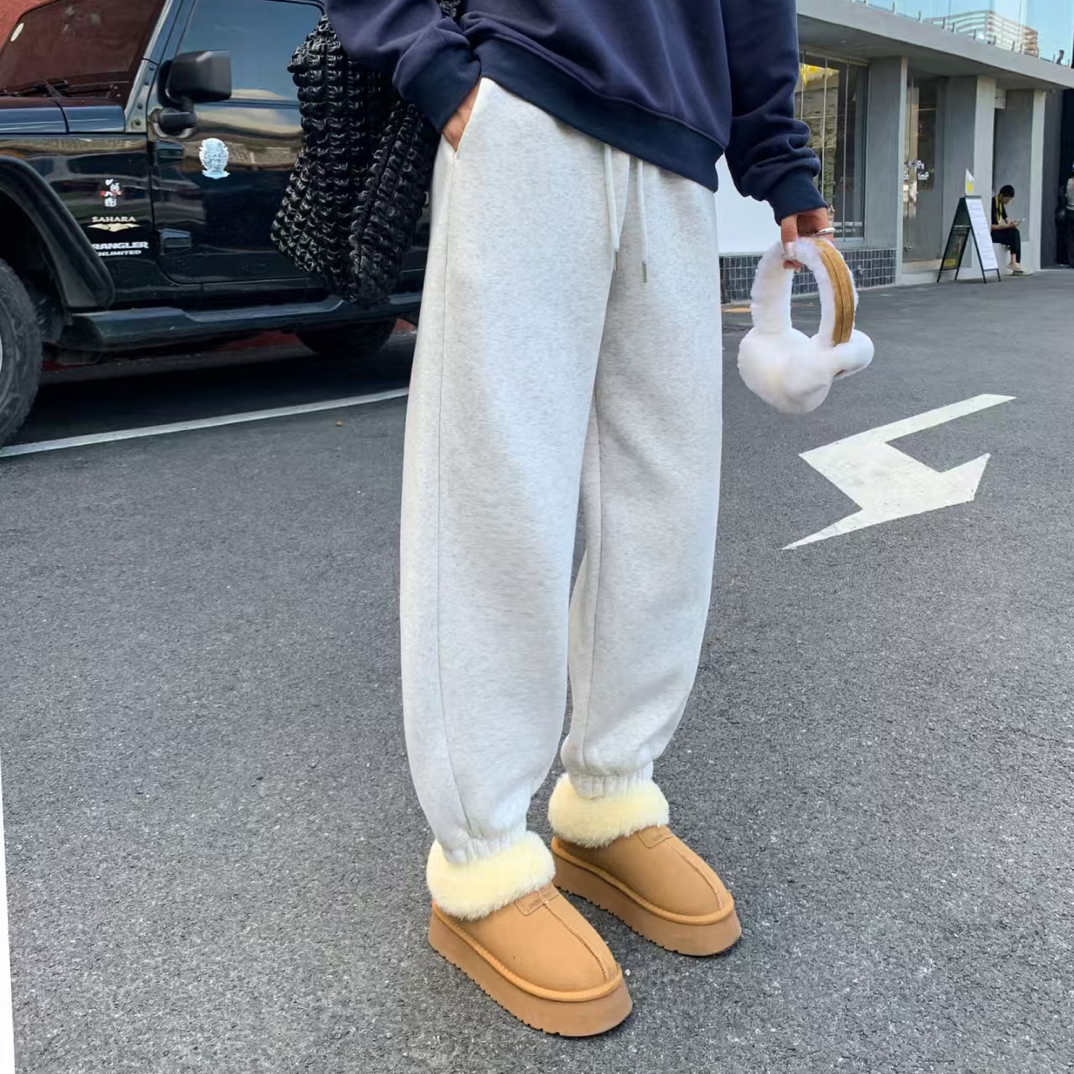 加绒宽松束口哈伦裤