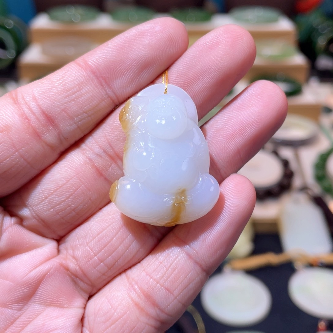 和田玉高品糖白佛公未镶嵌