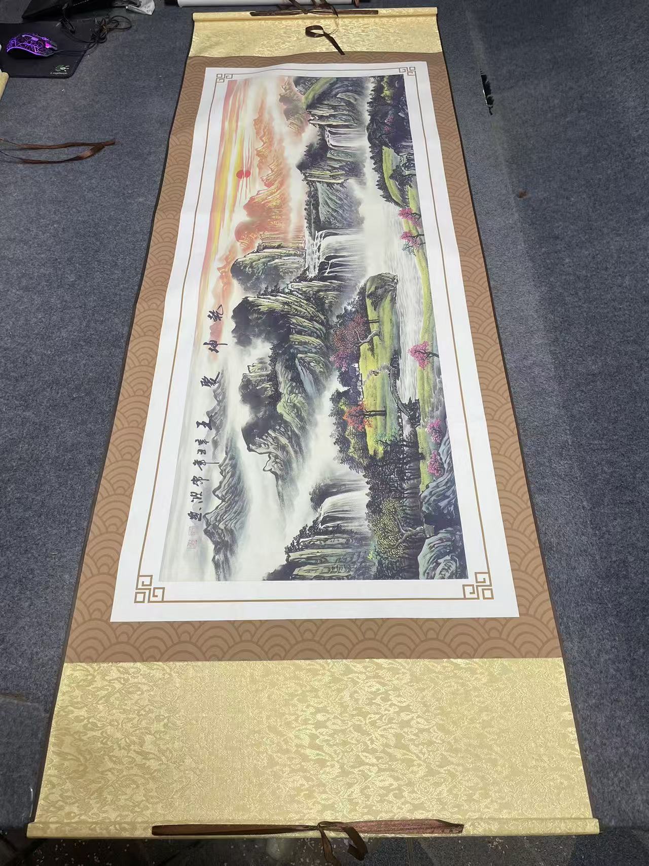 精装精裱横幅1.8米×0.6米《乾坤聚玉》国画9.20