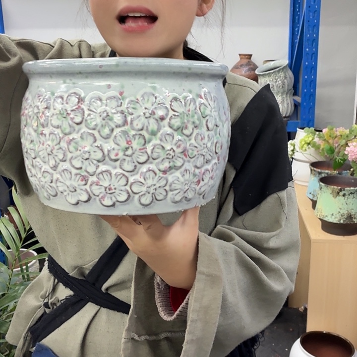 20-14 -粗陶花盆有孔-买买买