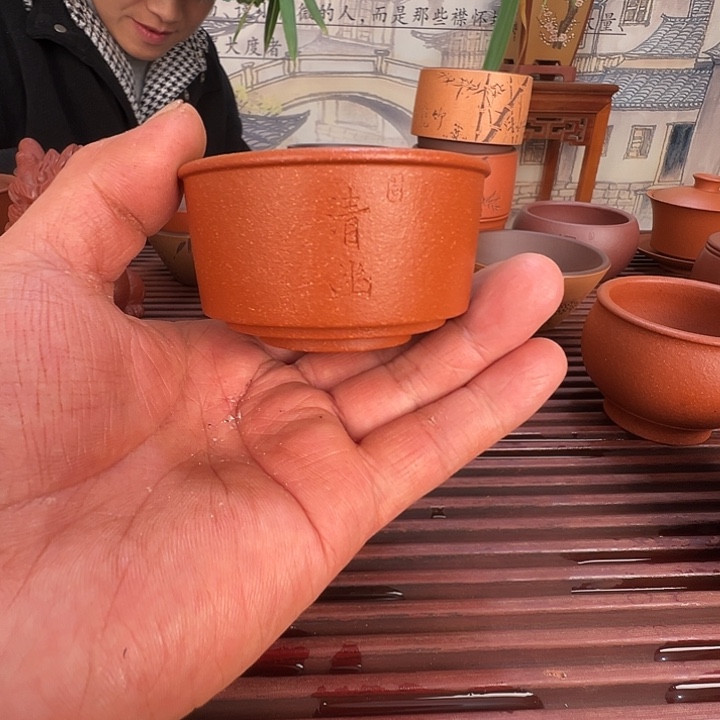 茶杯紫砂原矿红降破轮回杯100cc