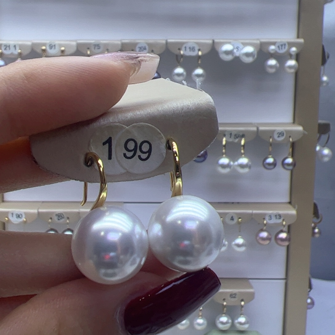 淡水珍珠耳饰18K金镶嵌