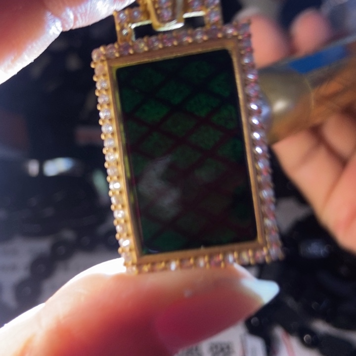 翡翠银S925镶嵌颈饰墨翠