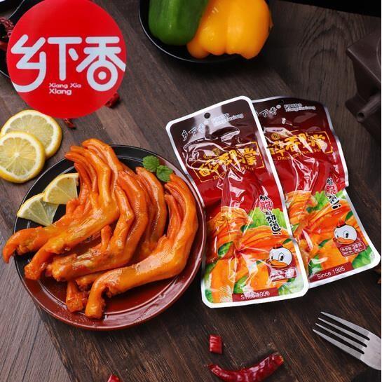 乡下香醉香鸭掌温州特产卤味鸭爪鸭脚香辣脆皮真空即食小吃