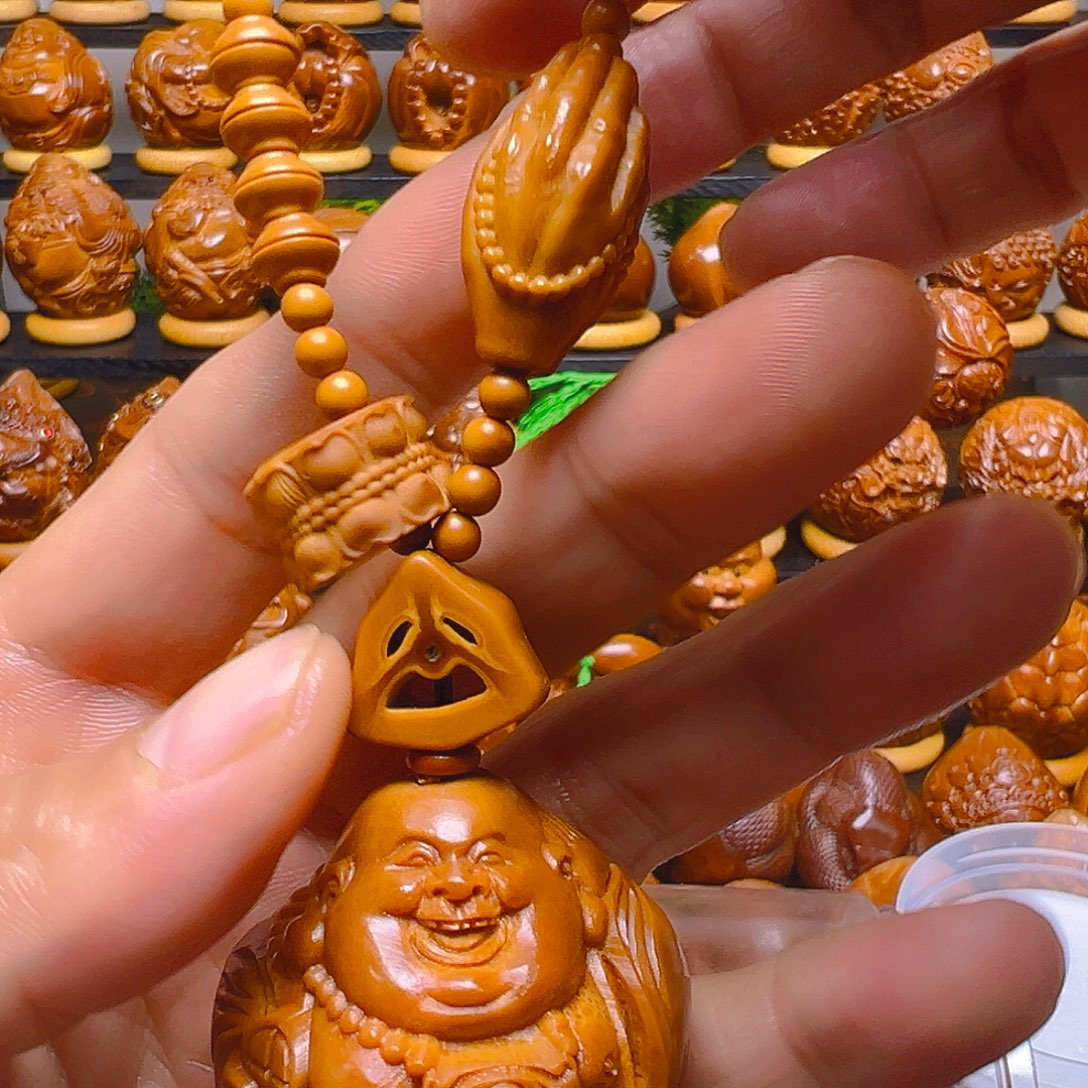 迷***觉手串/手链橄榄核瑞兽弥勒高配4.1