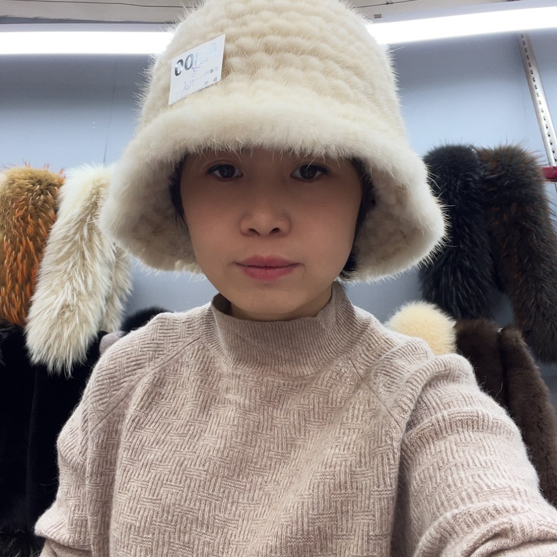 美丽诺羊毛水貂帽子