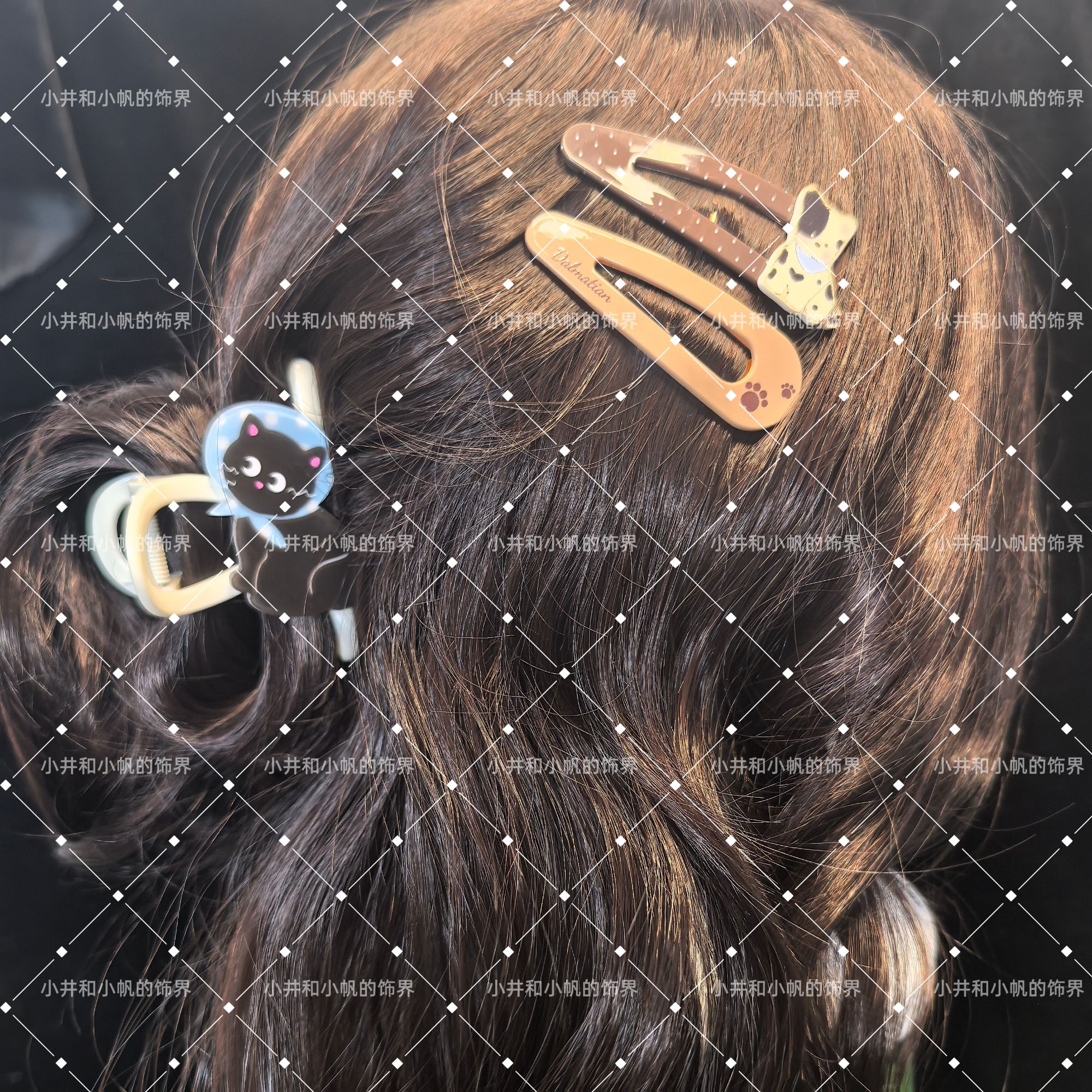 森系休闲风女日韩少女风发夹头饰发饰可爱小比熊卡通新款发饰