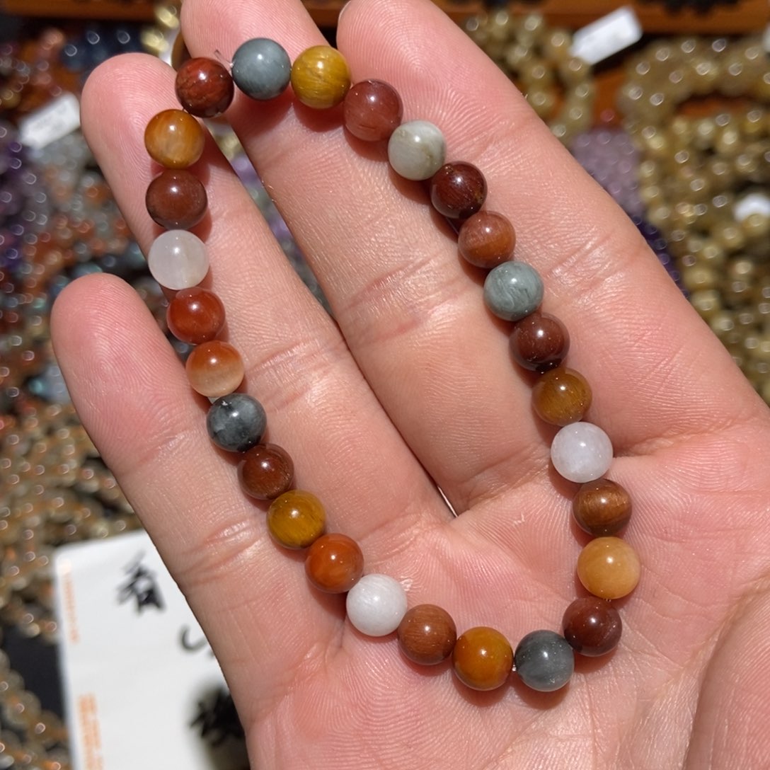 水晶手链未镶嵌油画兔毛7m