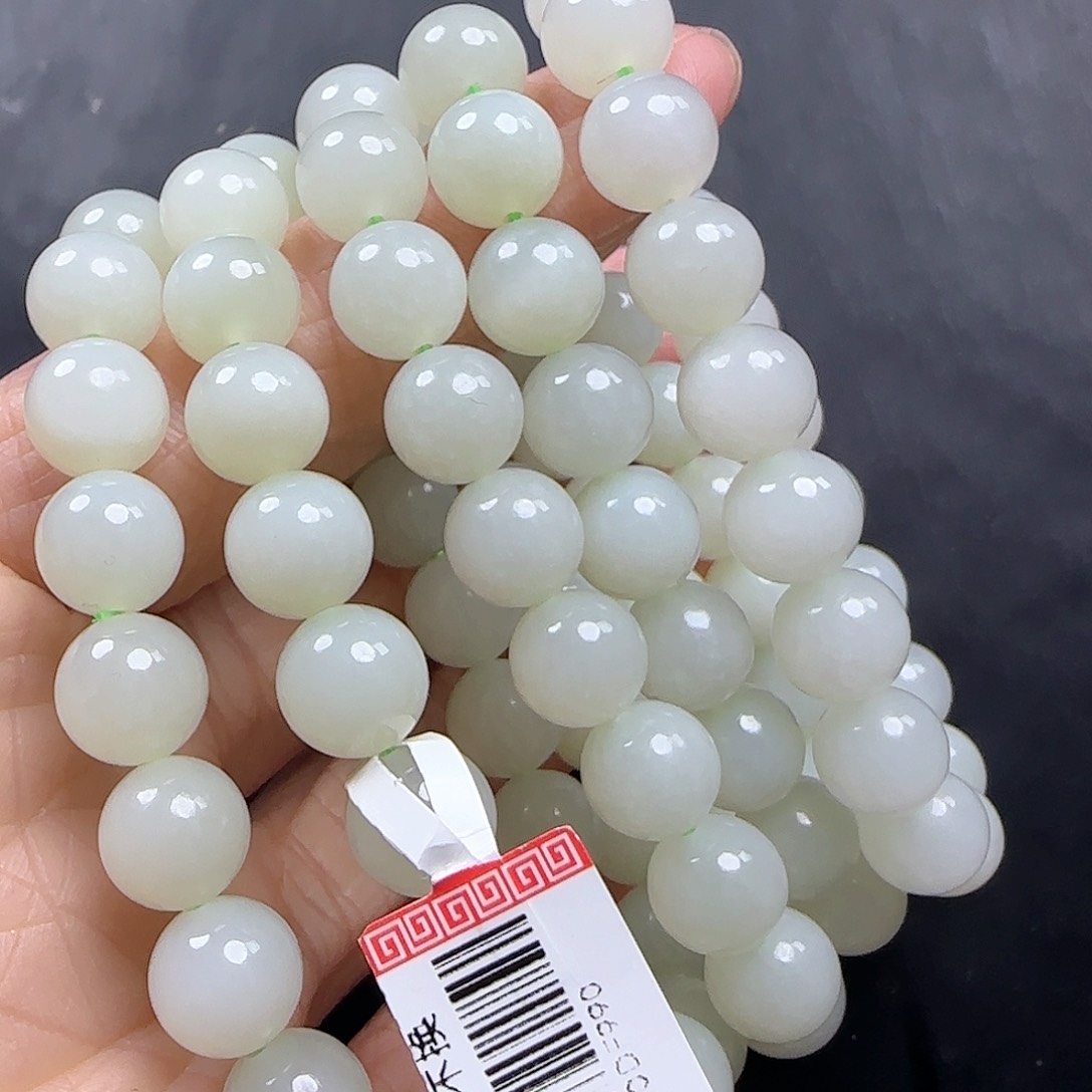 和田玉手串拍一发一未镶嵌