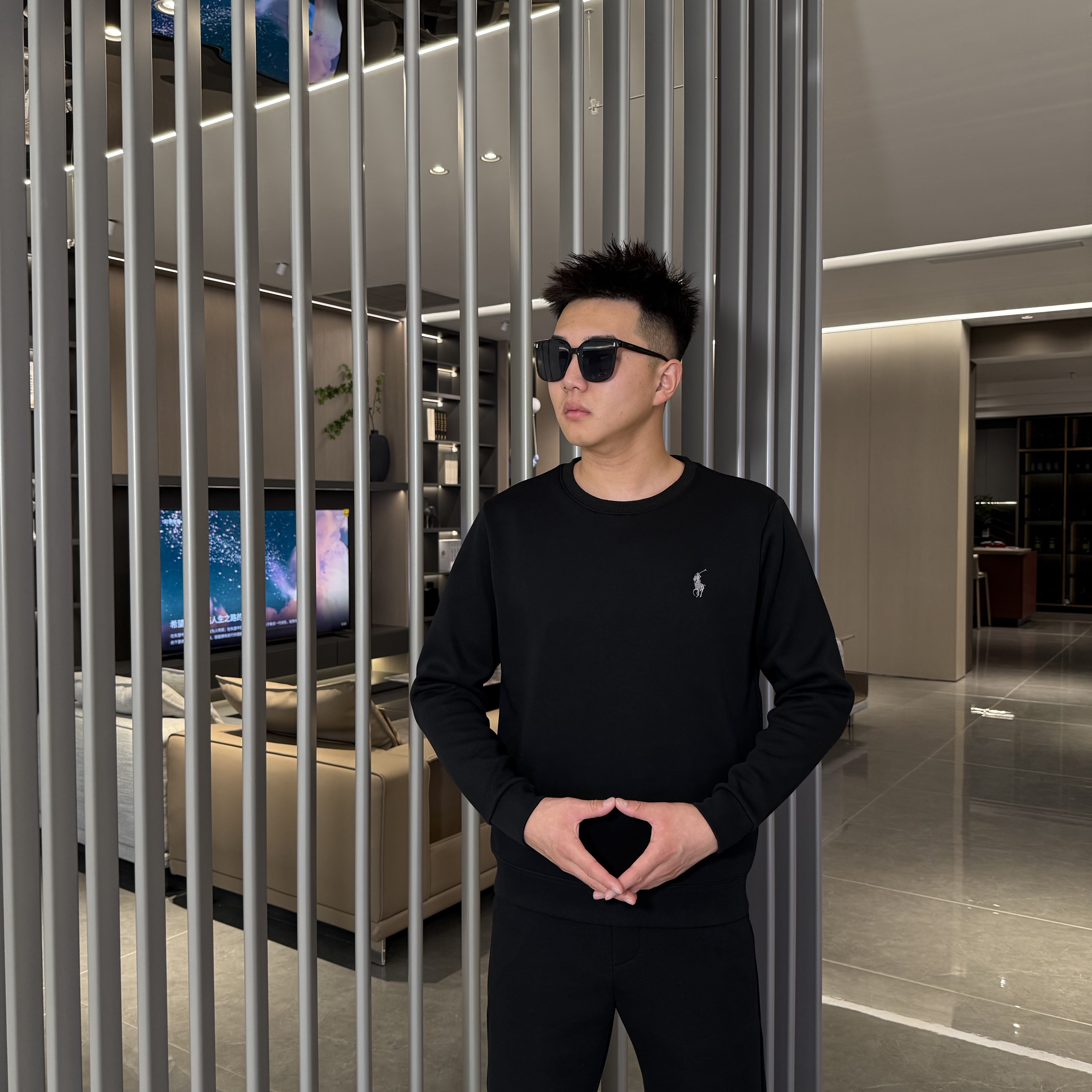 卫衣 25年秋冬男士卫衣宽松时尚百搭圆领弹力韩版潮流简约