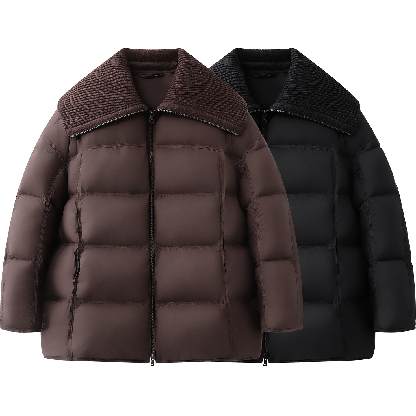 艾家商场同款2025冬装新款蓬松中长款复古摩登羽绒服外套女004005