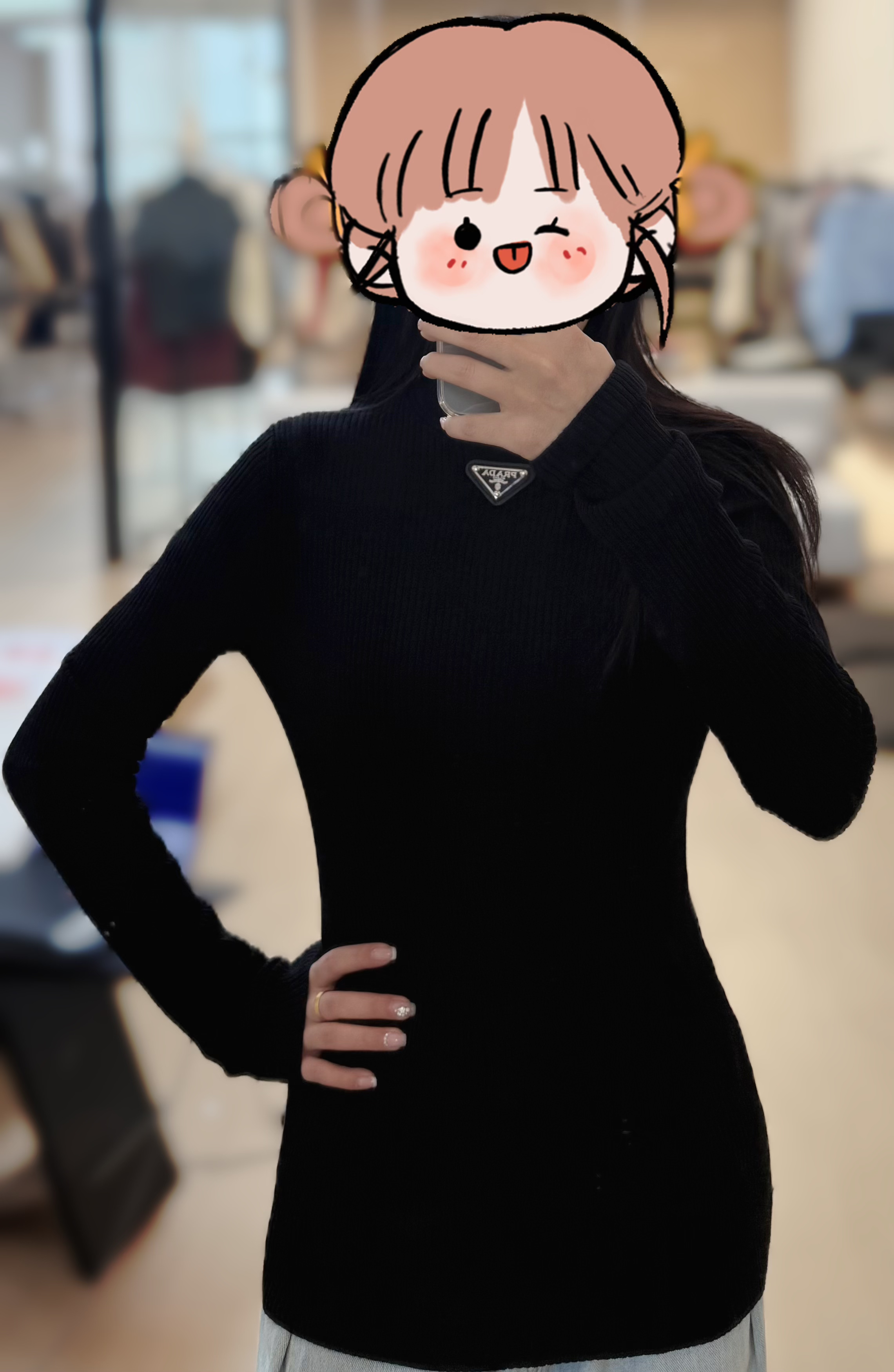 全新未使用 Prada/普拉达 针织打底衫 40码1 38码2 01130