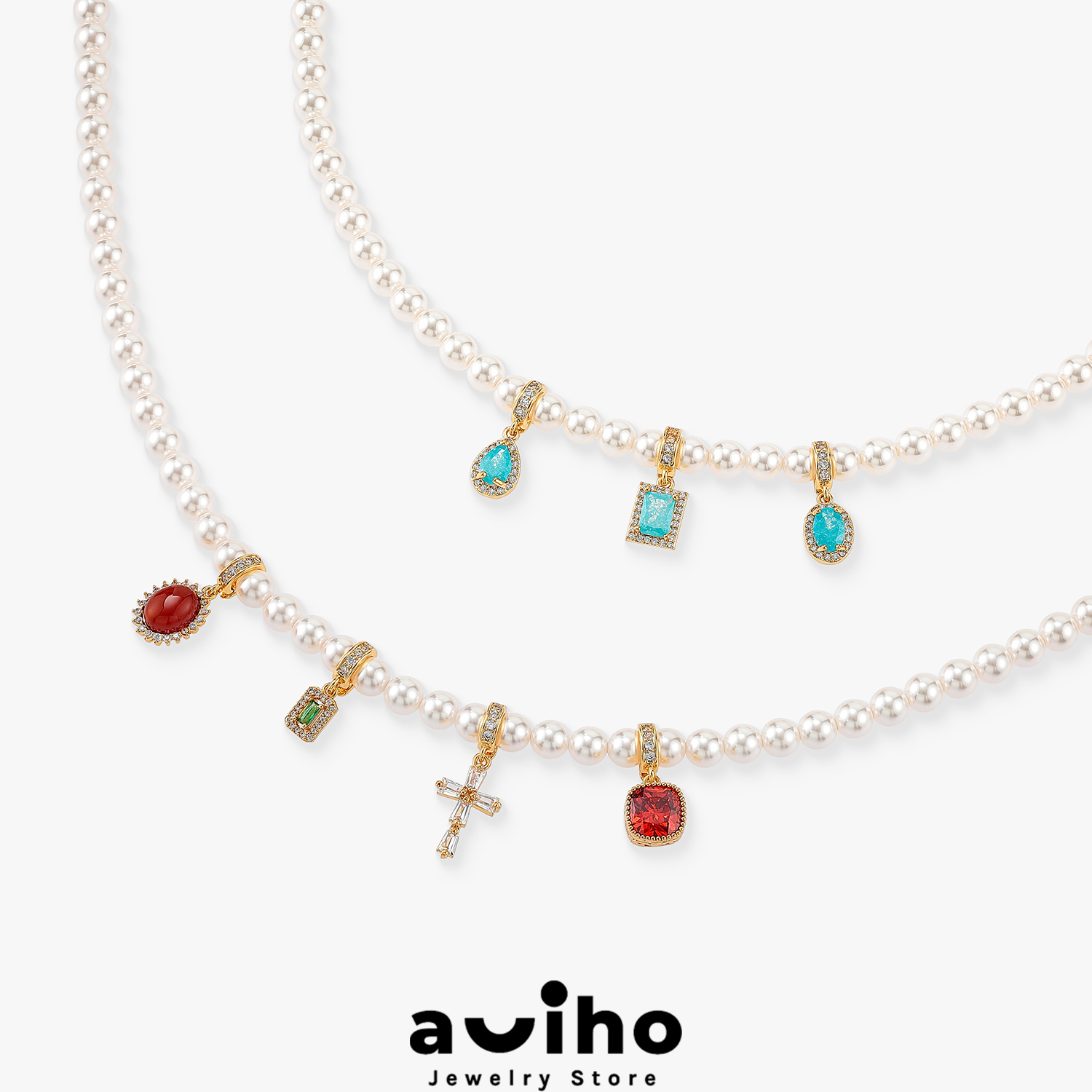 合金合成锆石吊坠 小众设计任意扣单坠可拆搭配吊坠法式百搭气质