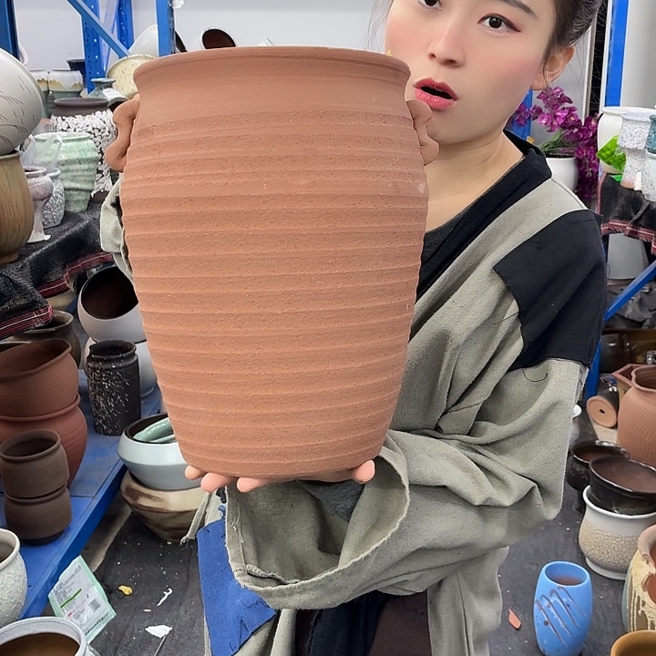 20×30--粗陶花盆有孔-买买买