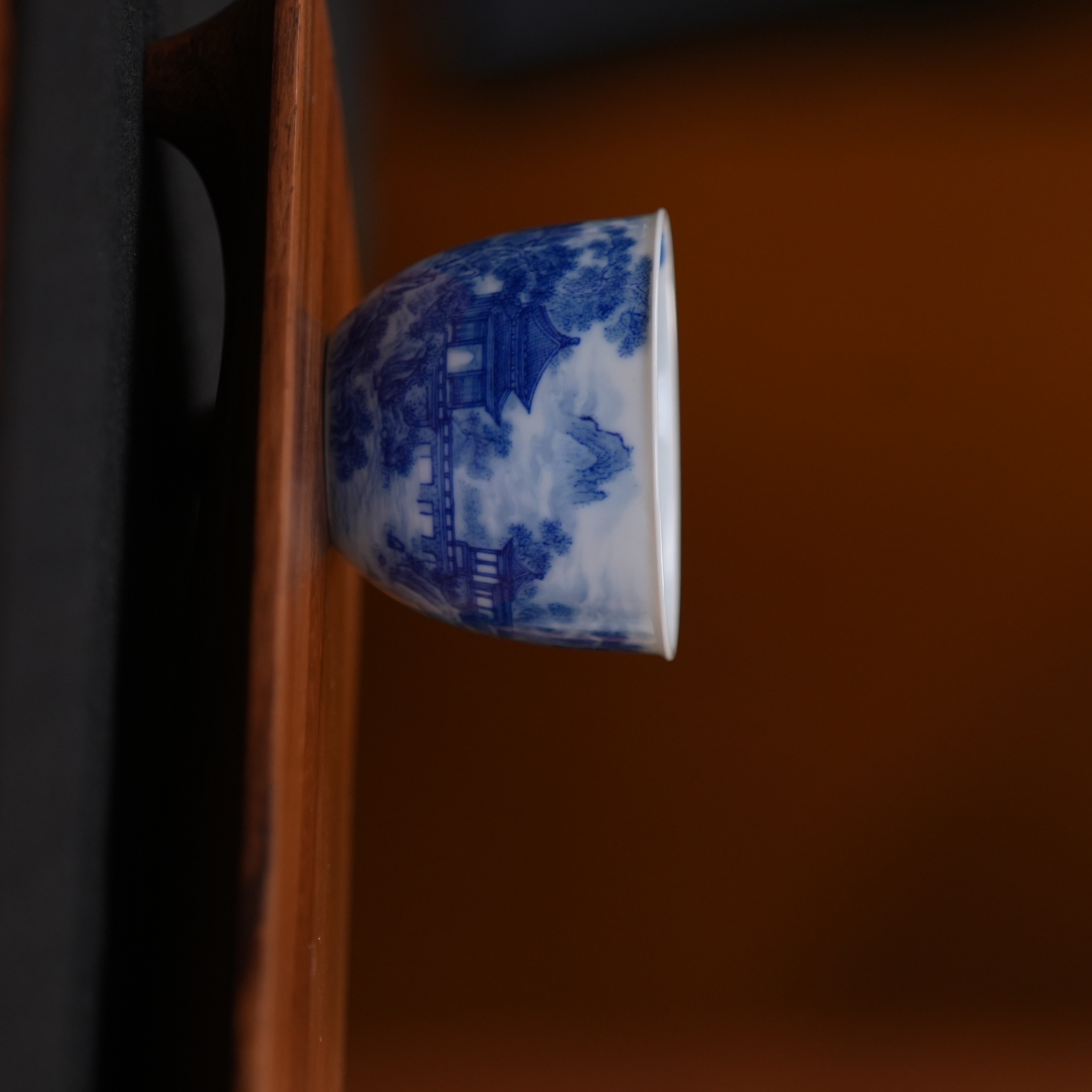 【元煦】复古陶瓷中式高档纯手工元煦青花忆江南直口杯（缸杯）