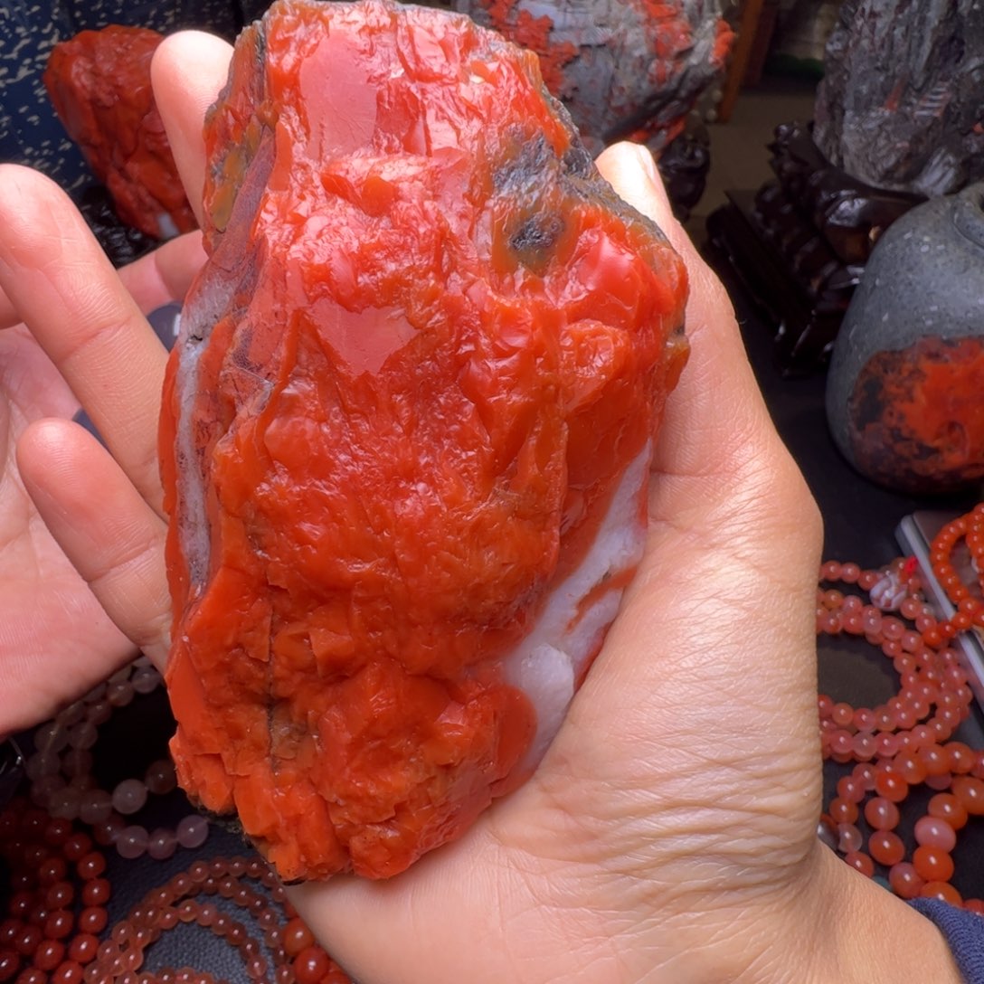 鲅***煲南红玛瑙未镶嵌手链