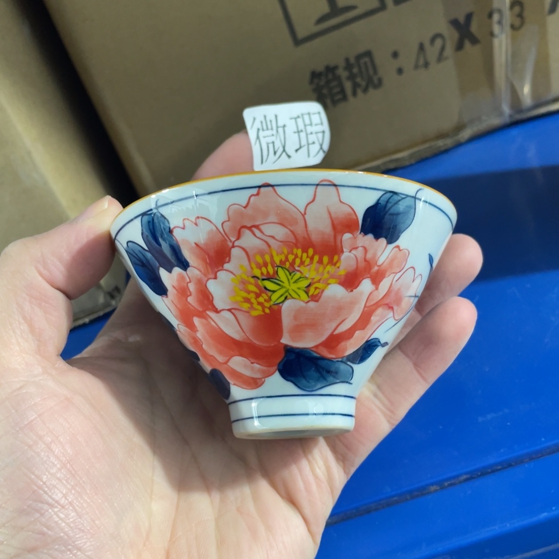 釉下手绘茶具微瑕