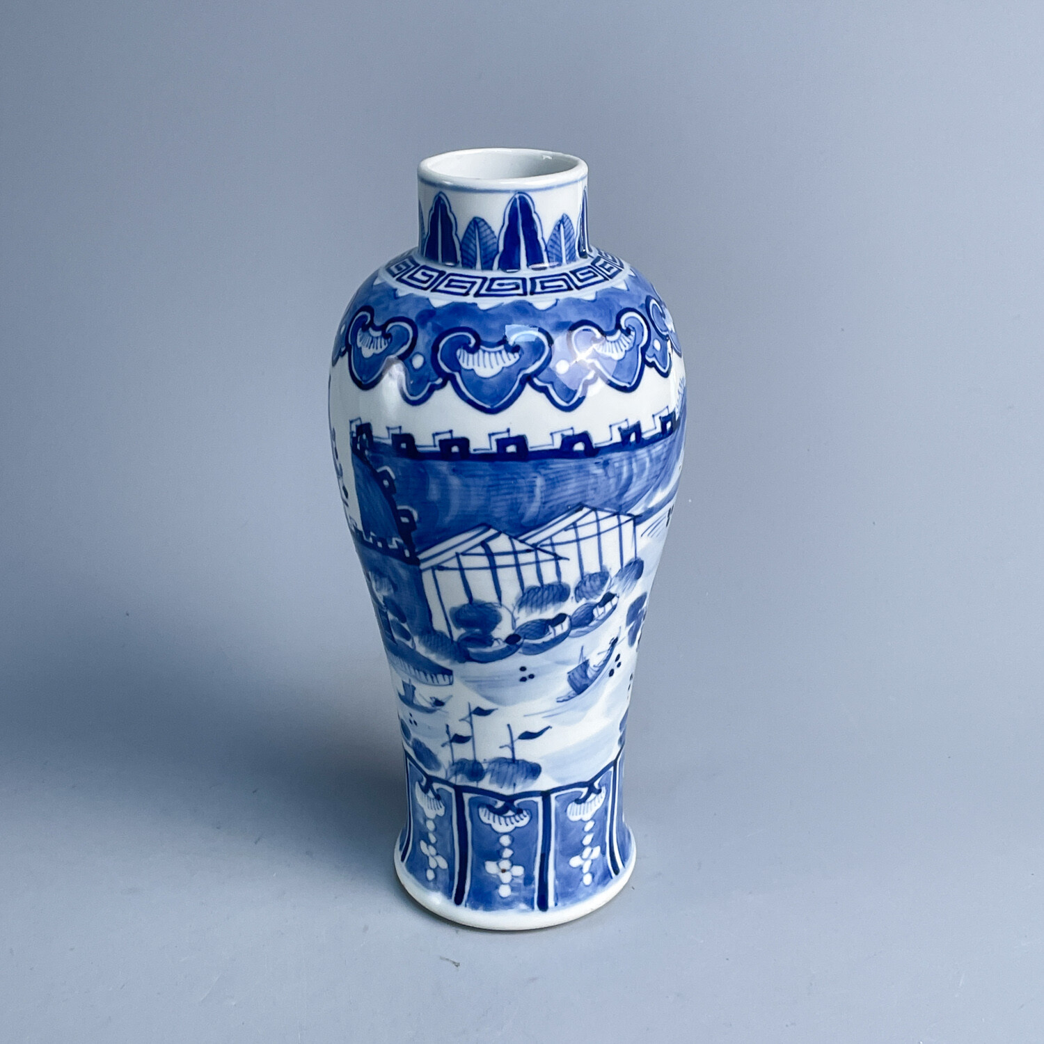 清光绪青花江西十景腾王阁瓶-M25JS001589