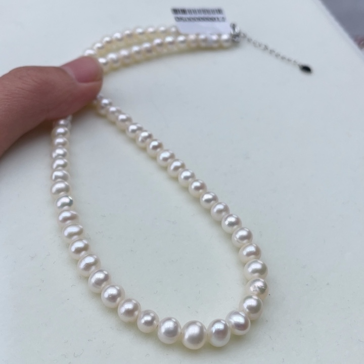 淡水珍珠颈饰未镶嵌卡6极光炫彩