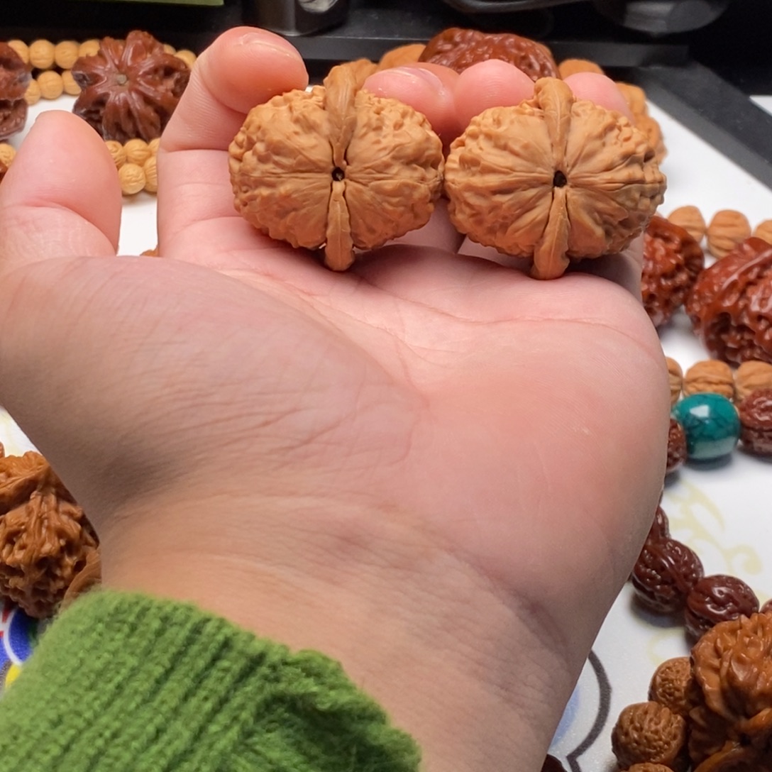 手串文玩核桃41全品野生原树双眼花翎