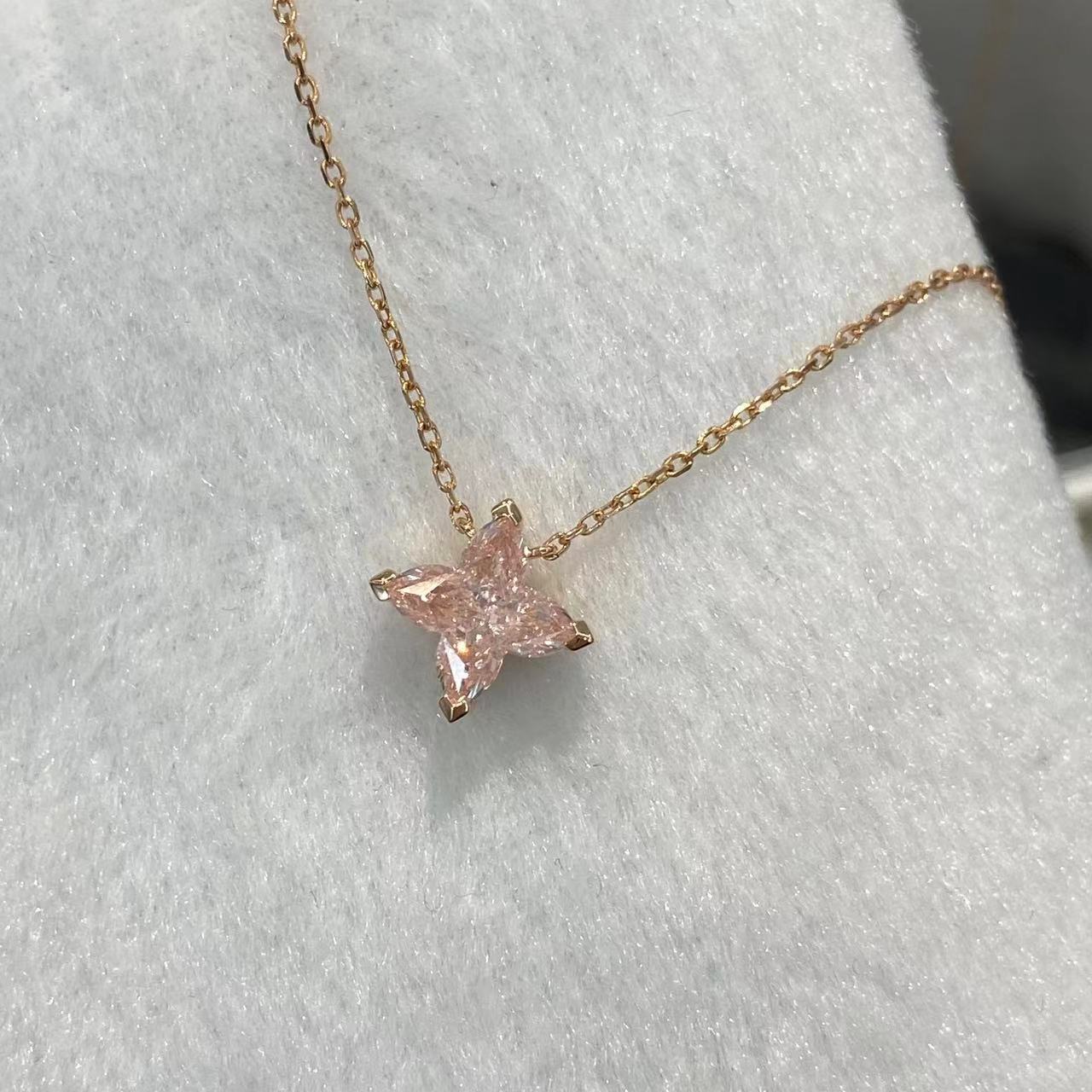 实验室培育钻石培育钻石彩钻项链铂金项链合集简约时尚送女友