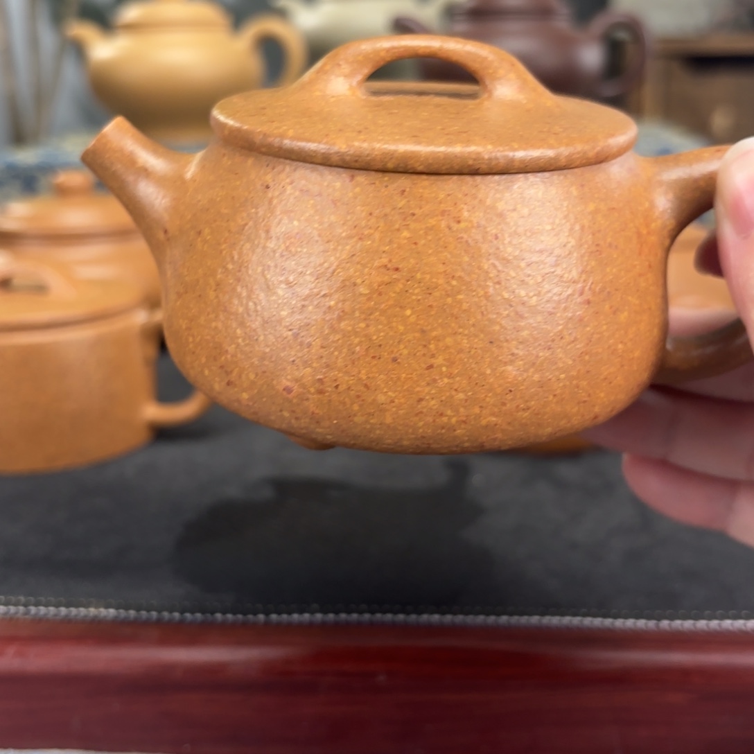 紫砂茶壶梨皮黄段宽口200