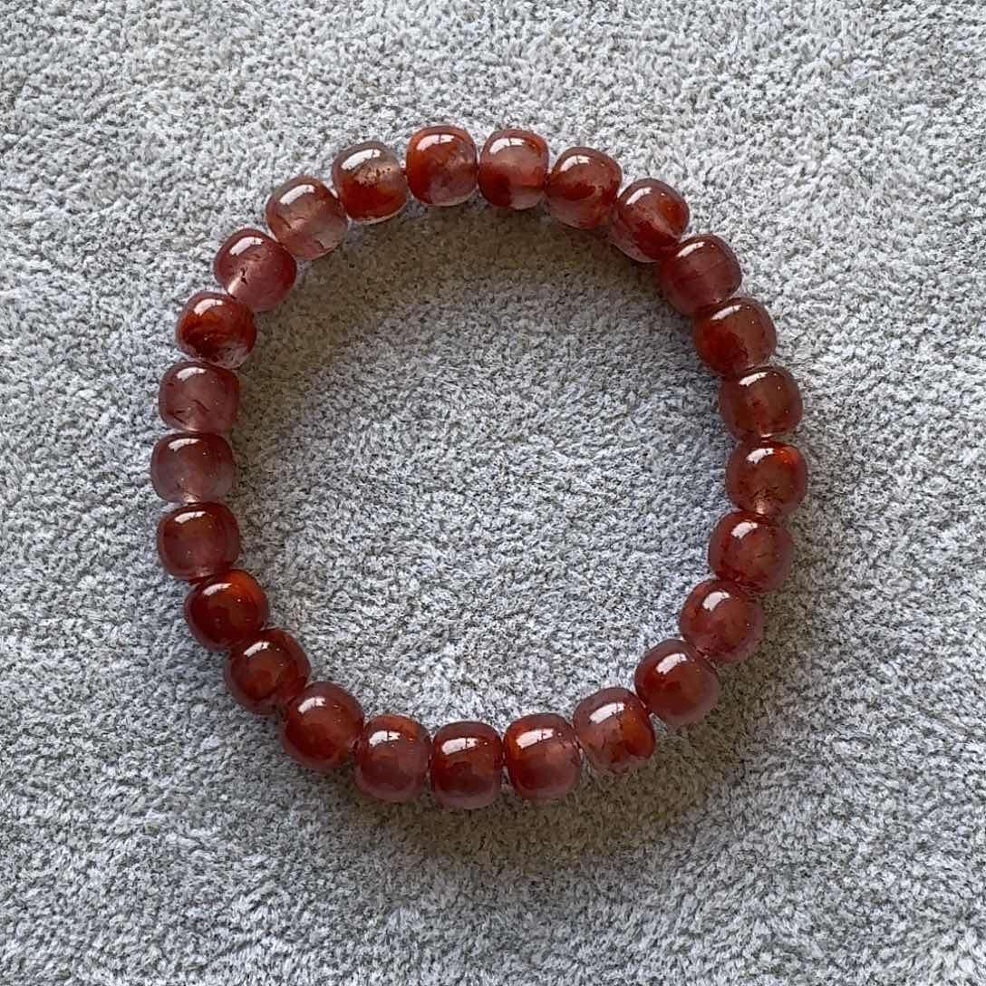 南红玛瑙珠宝奇石未镶嵌南红冰火焰8mm一条