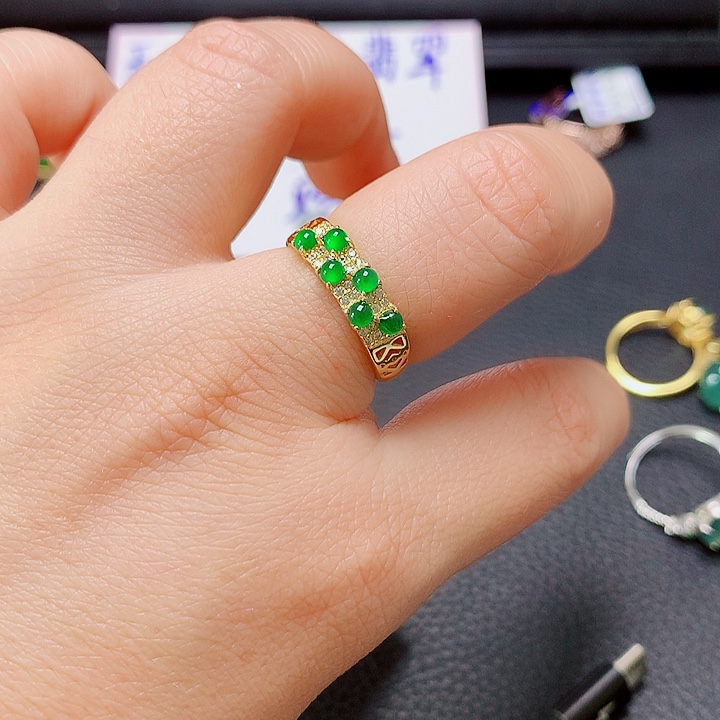 银S925镶嵌戒指翡翠